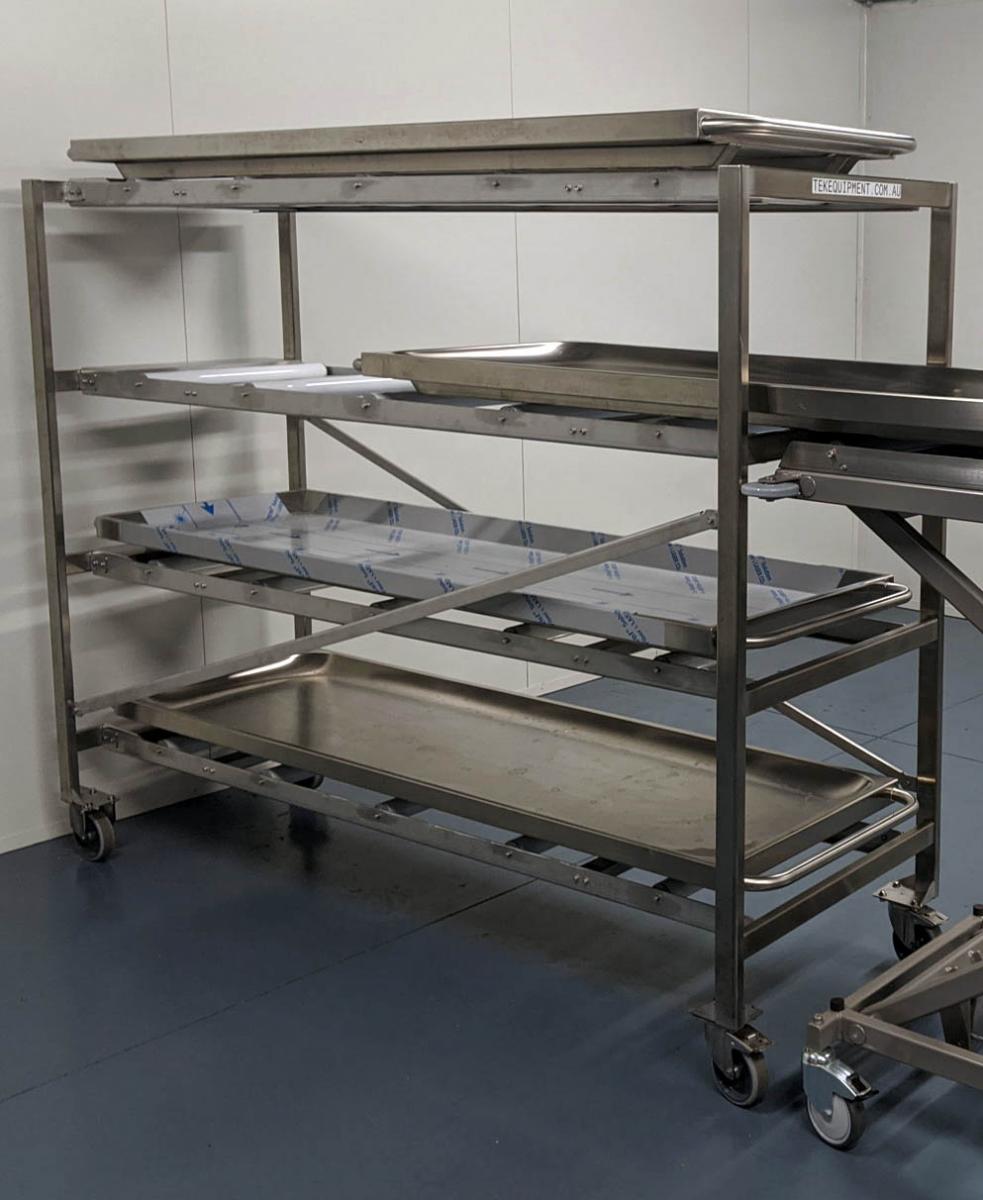 Stainless steel mortuary racking
